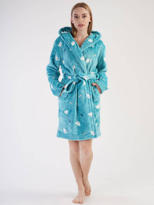 Купить Теплый плюшевый женский халат с капюшоном VIENETTA 3030920257 в Украина в Lingerie.ua - Одяг для дому та відпочинку, Фото 8