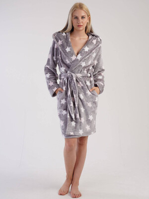 Купить Теплый плюшевый халат с капюшоном VIENETTA 3040713983 в Украина в Lingerie.ua - Одяг для дому та відпочинку, Фото 2