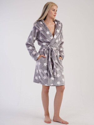 Купить Теплый плюшевый халат с капюшоном VIENETTA 3040713983 в Украина в Lingerie.ua - Одяг для дому та відпочинку, Фото 3