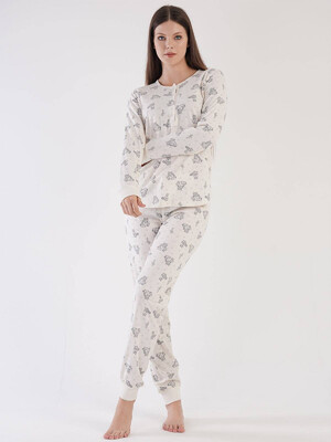 Купить Хлопковая пижама с манжетами VIENETTA 3031453725 в Украина в Lingerie.ua - Одяг для дому та відпочинку, Видео