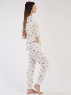 Купить Хлопковая пижама с манжетами VIENETTA 3031453725 в Украина в Lingerie.ua - Одяг для дому та відпочинку, Фото 3