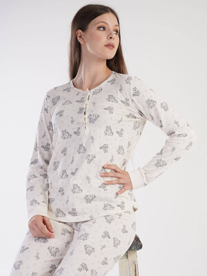 Купить Хлопковая пижама с манжетами VIENETTA 3031453725 в Украина в Lingerie.ua - Одяг для дому та відпочинку, Фото 4