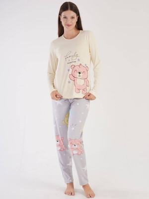 Купить Хлопковый комплект с длинным рукавом VIENETTA 3051321510 в Украина в Lingerie.ua - Одяг для дому та відпочинку, Видео