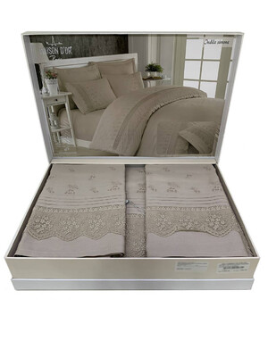 Купить Двуспальный комплект постельного белья MAISON D`OR Jndila с вышивкой сатин в Украина в Lingerie.ua - Одяг для дому та відпочинку, Фото 2