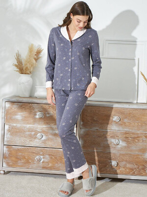 Купить Хлопковая пижама на пуговицах SEVIM 15210 в Украина в Lingerie.ua - Одяг для дому та відпочинку, Фото 2