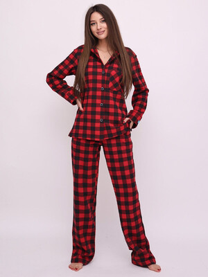 Купить Фланелевая пижама в клетку LINGERIE 170467  в Украина в Lingerie.ua - Одяг для дому та відпочинку, Фото 17