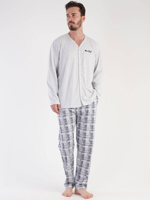 Купить Хлопковая пижама с длинным рукавом VIENETTA MAN 3040031012 в Украина в Lingerie.ua - Одяг для дому та відпочинку, Фото 4