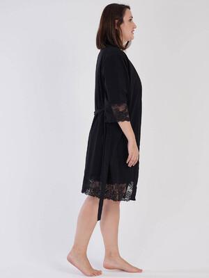 Купить Хлопковый комплект из ночной сорочки и халата с кружевом VIENETTA 3010330000 в Украина в Lingerie.ua - Одяг для дому та відпочинку, Фото 2