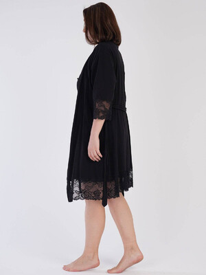 Купить Хлопковый комплект из ночной сорочки и халата с кружевом VIENETTA 3010330000 в Украина в Lingerie.ua - Одяг для дому та відпочинку, Фото 4