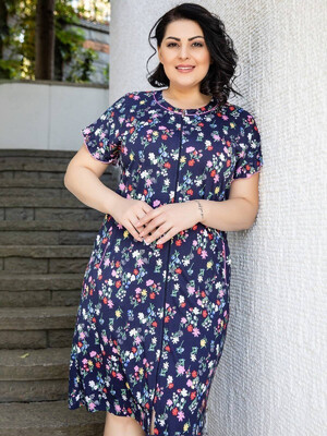 Купить Халат из модала большого размера на пуговицах COCOON J3-3010 в Украина в Lingerie.ua - Одяг для дому та відпочинку, Фото 1