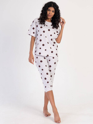 Купить Хлопковый комплект из футболки и капри VIENETTA 3113250642 в Украина в Lingerie.ua - Одяг для дому та відпочинку, Видео