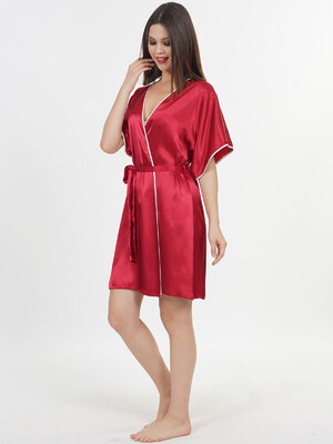 Купить Шовковий халат кімоно короткий VIENETTA SATEEN 1608284848 в Украина в Lingerie.ua - Одяг для дому та відпочинку, Фото 2