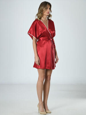 Купить Шовковий халат кімоно короткий VIENETTA SATEEN 1608284848 в Украина в Lingerie.ua - Одяг для дому та відпочинку, Фото 3
