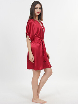 Купить Шовковий халат кімоно короткий VIENETTA SATEEN 1608284848 в Украина в Lingerie.ua - Одяг для дому та відпочинку, Фото 4