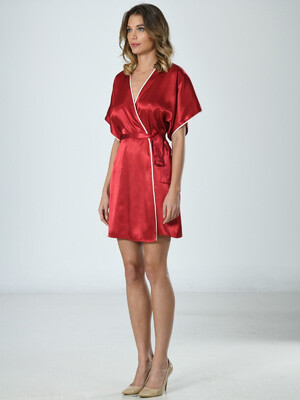 Купить Шовковий халат кімоно короткий VIENETTA SATEEN 1608284848 в Украина в Lingerie.ua - Одяг для дому та відпочинку, Фото 7