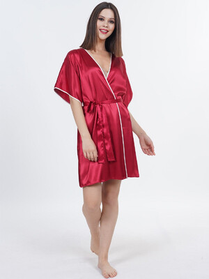 Купить Шовковий халат кімоно короткий VIENETTA SATEEN 1608284848 в Украина в Lingerie.ua - Одяг для дому та відпочинку, Фото 8