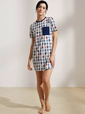 Купить Хлопковая туника свободного покроя с коротким рукавом HAYS 36206 в Украина в Lingerie.ua - Одяг для дому та відпочинку, Фото 5