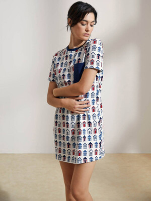 Купить Хлопковая туника свободного покроя с коротким рукавом HAYS 36206 в Украина в Lingerie.ua - Одяг для дому та відпочинку, Фото 6