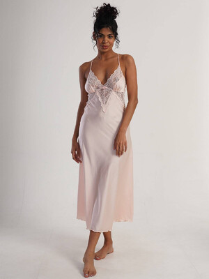 Купить Шелковый длинный пеньюар на бретельках VIENETTA 1612162180 в Украина в Lingerie.ua - Одяг для дому та відпочинку, Фото 1