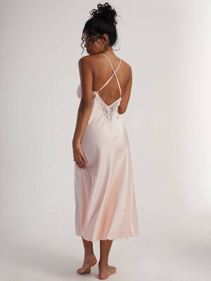 Купить Шелковый длинный пеньюар на бретельках VIENETTA 1612162180 в Украина в Lingerie.ua - Одяг для дому та відпочинку, Фото 4