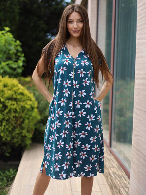 Купить Хлопковый летний халат большого размера на молнии LINGERIE 170714 в Украина