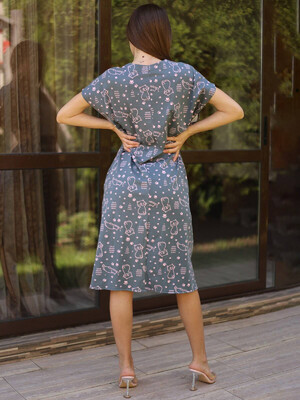 Купить Хлопковый летний халат большого размера на молнии LINGERIE 170714 в Украина в Lingerie.ua - Одяг для дому та відпочинку, Фото 3