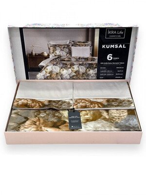 Купить Двуспальный комплект постельного белья IKRA LIFE Saten Silk KUMSAL в Украина в Lingerie.ua - Одяг для дому та відпочинку, Фото 1