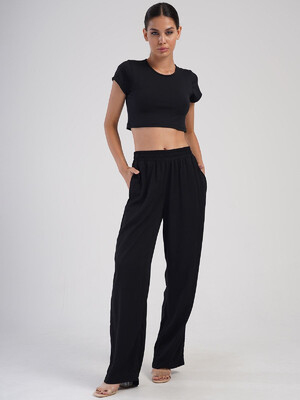 Купить Черные женские брюки из вискозы VIENETTA PLUS 4053250000 в Украина в Lingerie.ua - Одяг для дому та відпочинку, Фото 6