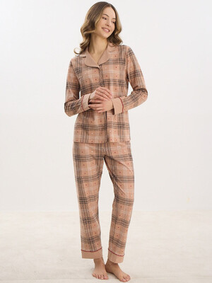 Купить Хлопковая классическая пижама с длинным рукавом SEVIM 16046 в Украина в Lingerie.ua - Одяг для дому та відпочинку, Фото 3