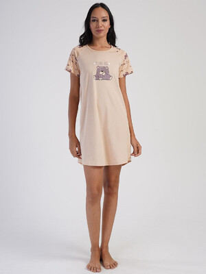 Купить Хлопковая домашняя туника с коротким рукавом VIENETTA 4010097048 в Украина в Lingerie.ua - Одяг для дому та відпочинку, Видео