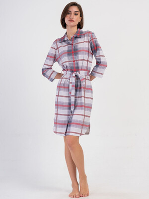 Купить Бавовняний халат великого розміру на ґудзиках VIENETTA 4040600943 в Украина