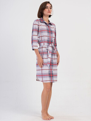 Купить Хлопковый халат большого размера на пуговицах VIENETTA 4040600943 в Украина в Lingerie.ua - Одяг для дому та відпочинку, Фото 2