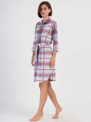 Купить Хлопковый халат большого размера на пуговицах VIENETTA 4040600943 в Украина в Lingerie.ua - Одяг для дому та відпочинку, Фото 3