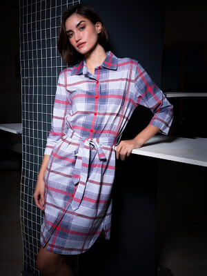 Купить Хлопковый халат большого размера на пуговицах VIENETTA 4040600943 в Украина в Lingerie.ua - Одяг для дому та відпочинку, Фото 4