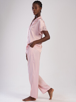 Купить Шелковая пижама с коротким рукавом VIENETTA 1617255156 в Украина в Lingerie.ua - Одяг для дому та відпочинку, Фото 2