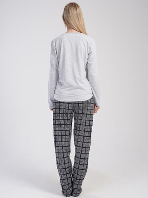 Купить Хлопковый домашний комплект с брюками в клетку VIENETTA 4050090871 в Украина в Lingerie.ua - Одяг для дому та відпочинку, Фото 6