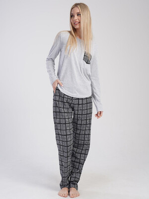 Купить Хлопковый домашний комплект с брюками в клетку VIENETTA 4050090871 в Украина в Lingerie.ua - Одяг для дому та відпочинку, Фото 10