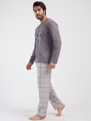 Купить Хлопковая пижама большого размера с длинным рукавом VIENETTA MAN 4052989846 в Украина в Lingerie.ua - Одяг для дому та відпочинку, Фото 8