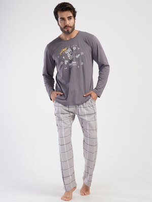 Купить Хлопковая пижама большого размера с длинным рукавом VIENETTA MAN 4052989846 в Украина в Lingerie.ua - Одяг для дому та відпочинку, Фото 10