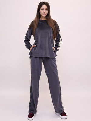 Купить Теплый женский велюровый костюм с лампасами LINGERIE 170740 в Украина в Lingerie.ua - Одяг для дому та відпочинку, Фото 14