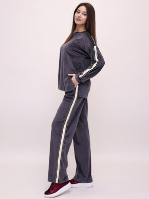 Купить Теплый женский велюровый костюм с лампасами LINGERIE 170740 в Украина в Lingerie.ua - Одяг для дому та відпочинку, Фото 6