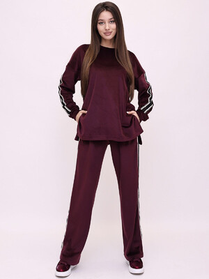 Купить Теплый женский велюровый костюм с лампасами LINGERIE 170740 в Украина в Lingerie.ua - Одяг для дому та відпочинку, Фото 5