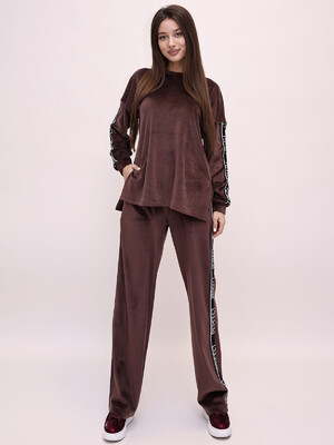 Купить Теплый женский велюровый костюм с лампасами LINGERIE 170740 в Украина в Lingerie.ua - Одяг для дому та відпочинку, Фото 4