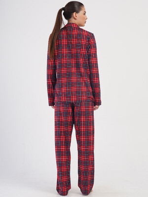 Купить Хлопковая женская классическая пижама в клетку VIENETTA 4070263029 в Украина в Lingerie.ua - Одяг для дому та відпочинку, Фото 4