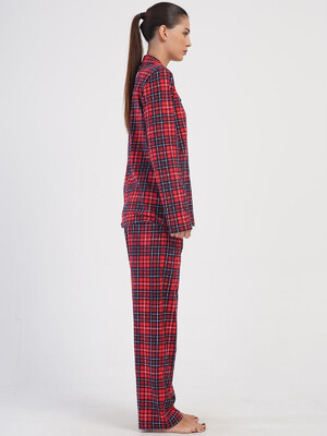 Купить Хлопковая женская классическая пижама в клетку VIENETTA 4070263029 в Украина в Lingerie.ua - Одяг для дому та відпочинку, Фото 6