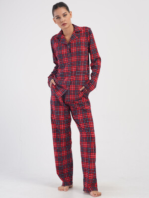 Купить Хлопковая женская классическая пижама в клетку VIENETTA 4070263029 в Украина в Lingerie.ua - Одяг для дому та відпочинку, Фото 7