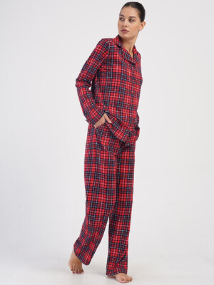 Купить Хлопковая женская классическая пижама в клетку VIENETTA 4070263029 в Украина в Lingerie.ua - Одяг для дому та відпочинку, Фото 8