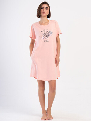 Купить Хлопковая туника большого размера с коротким рукавом VIENETTA 4053500000 в Украина в Lingerie.ua - Одяг для дому та відпочинку, Видео