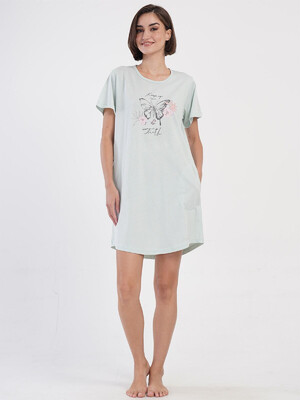 Купить Хлопковая туника большого размера с коротким рукавом VIENETTA 4053500000 в Украина в Lingerie.ua - Одяг для дому та відпочинку, Фото 16