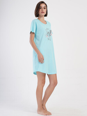 Купить Хлопковая туника большого размера с коротким рукавом VIENETTA 4053500000 в Украина в Lingerie.ua - Одяг для дому та відпочинку, Фото 11